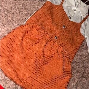 Orange Knit Dress with Button Details. Never Worn